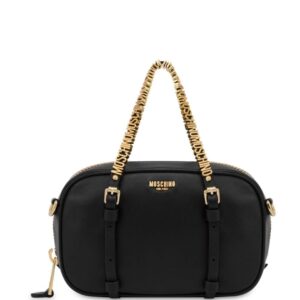 Moschino logo-lettering leather tote bag