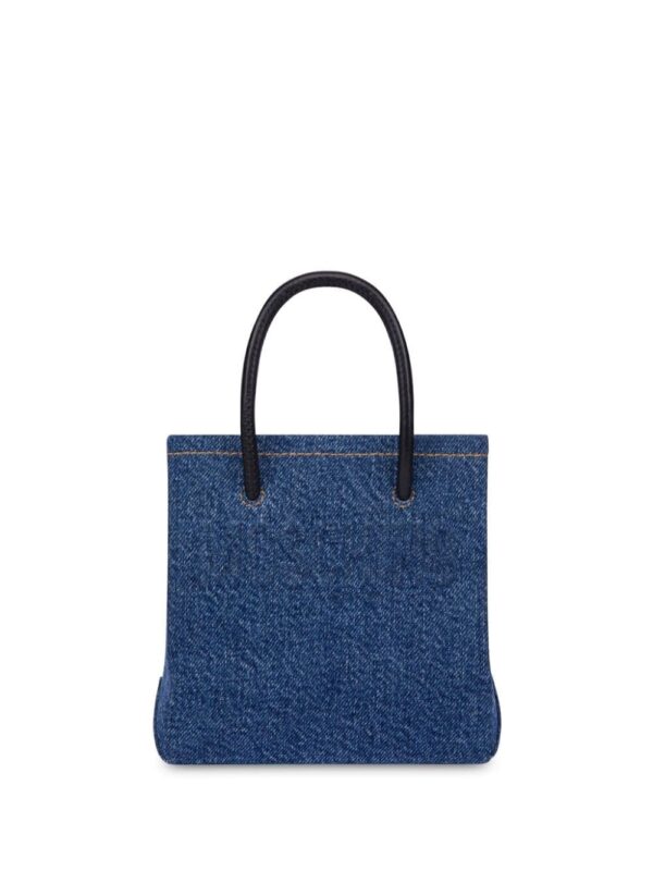 Moschino logo-embossed denim mini bag