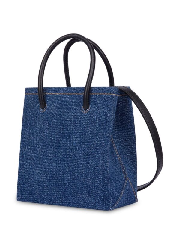 Moschino logo-embossed denim mini bag - Image 2
