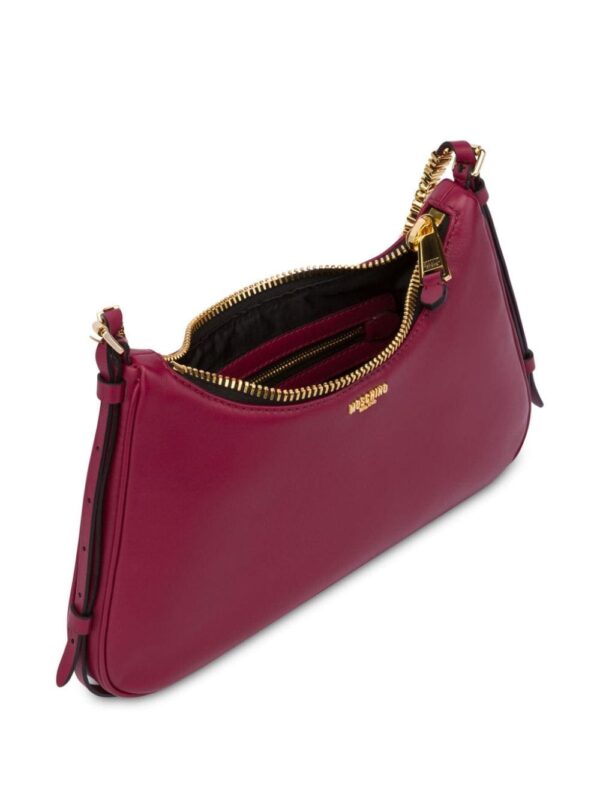 Moschino logo-print leather shoulder bag - Image 3