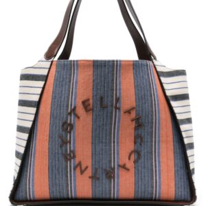 Stella McCartney striped cotton tote bag