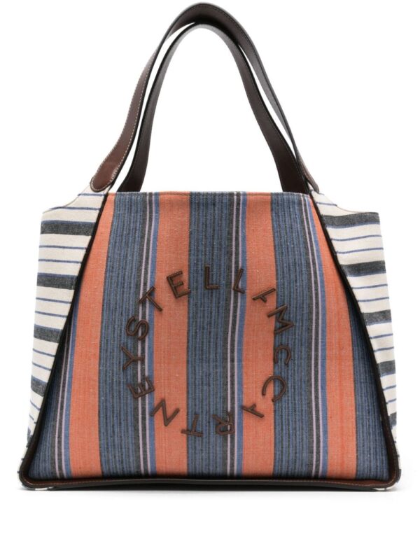 Stella McCartney striped cotton tote bag