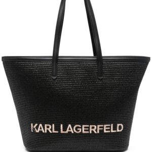 Karl Lagerfeld K/Essential raffia tote bag