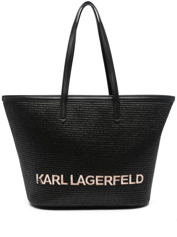 Karl Lagerfeld K/Essential raffia tote bag