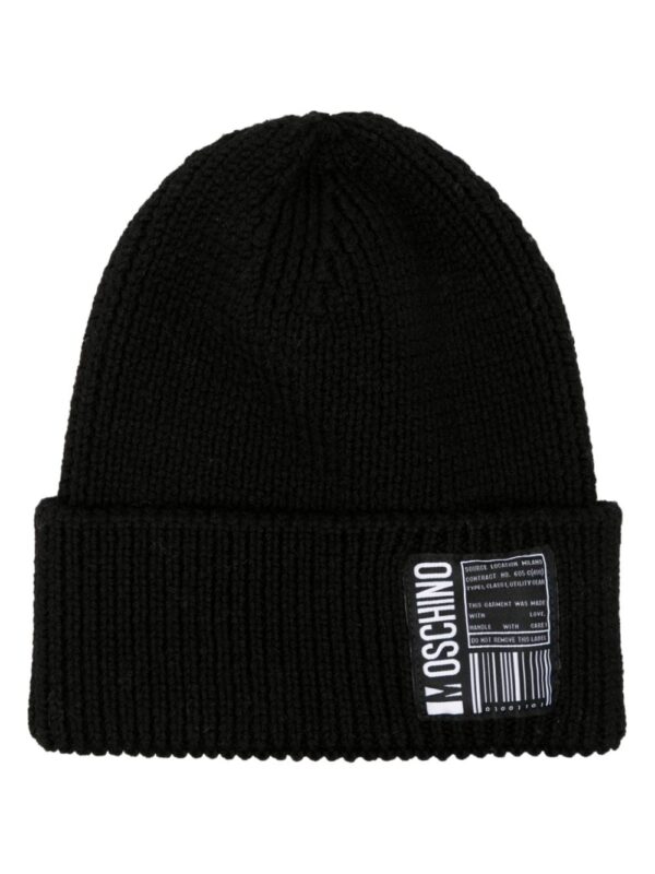 Moschino logo-patch wool beanie