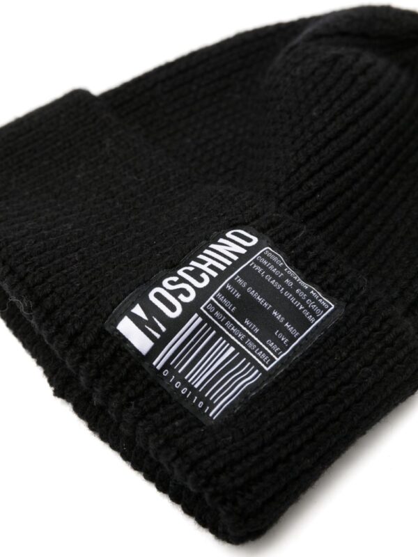 Moschino logo-patch wool beanie - Image 2