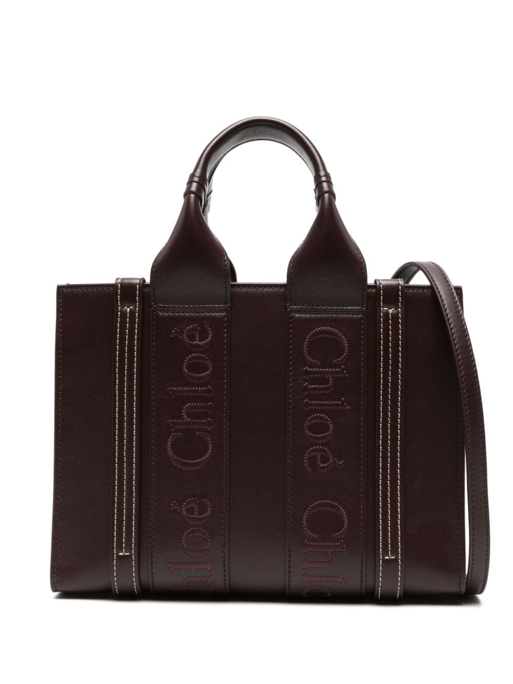 Chloé small Woody leather tote bag