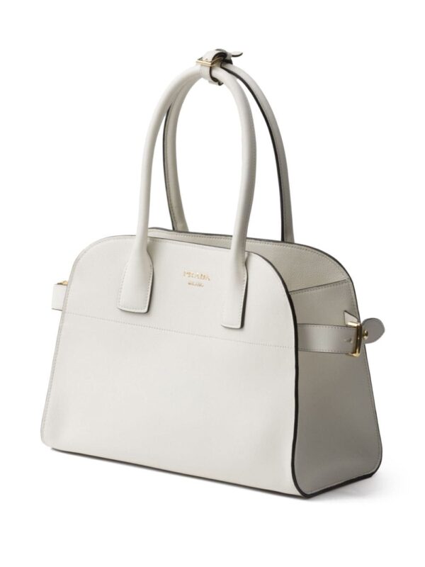 Prada medium logo-stamp leather tote bag - Image 3