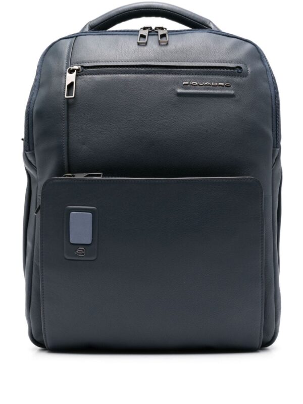 PIQUADRO Akron logo-lettering leather backpack