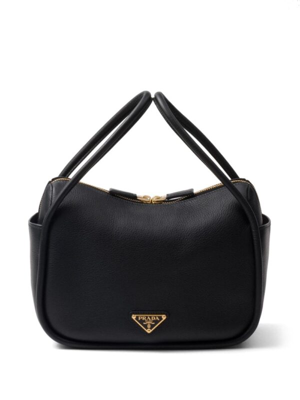 Prada logo-appliqué leather tote bag