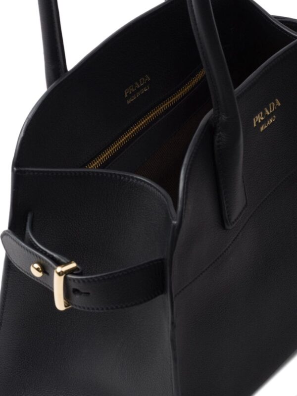 Prada logo-lettering leather tote bag - Image 4