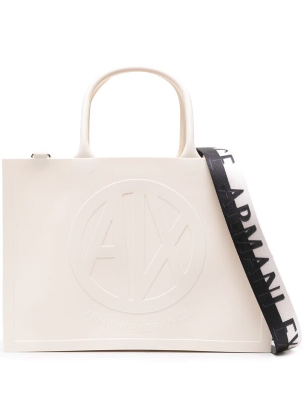 Armani Exchange large logo-embossed tote bag