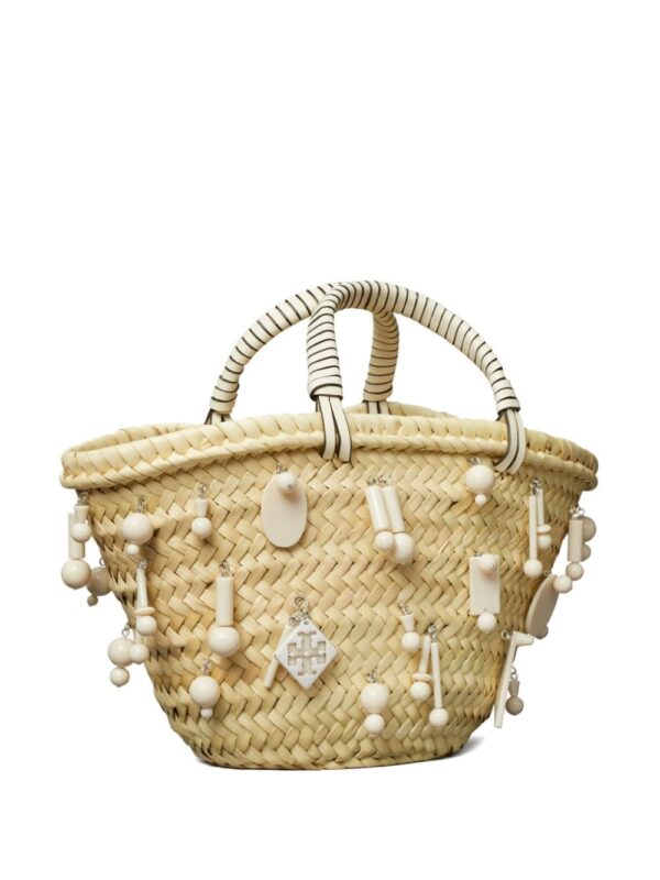 Tory Burch embroidered raffia tote - Image 3