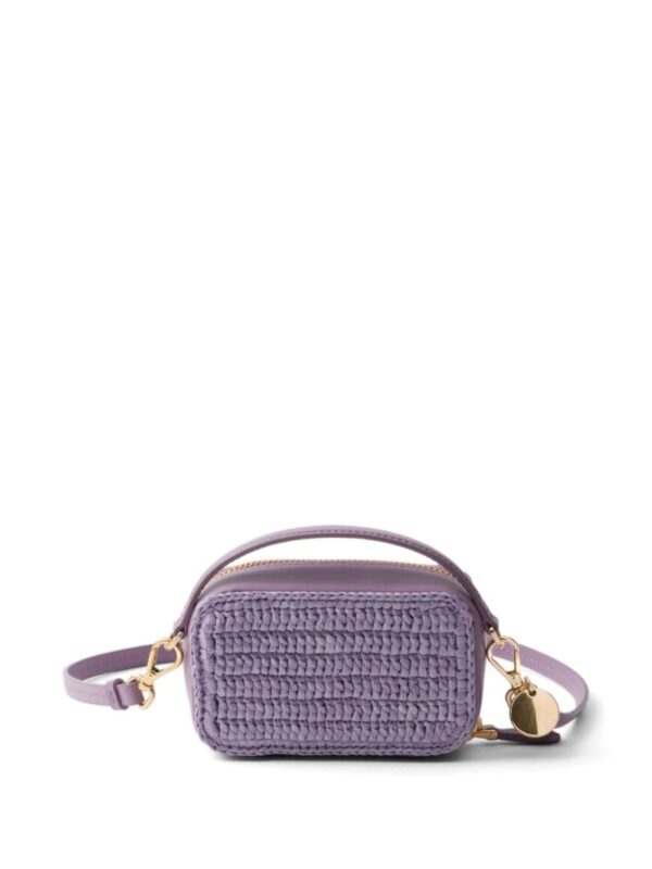 Prada logo-plaque crochet pouch - Image 2
