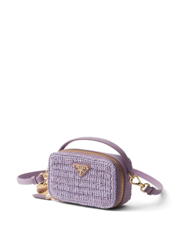 Prada logo-plaque crochet pouch - Image 3