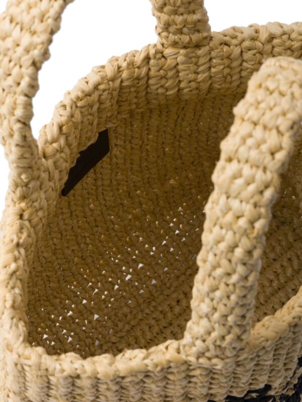 Prada logo-embroidered straw tote bag - Image 5
