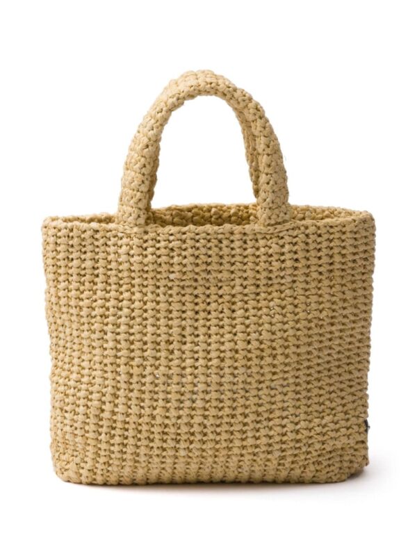 Prada logo-embroidered straw tote bag - Image 2