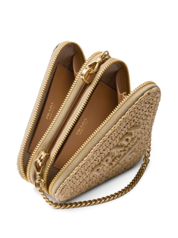 Prada logo-embroidered crochet pouch - Image 3