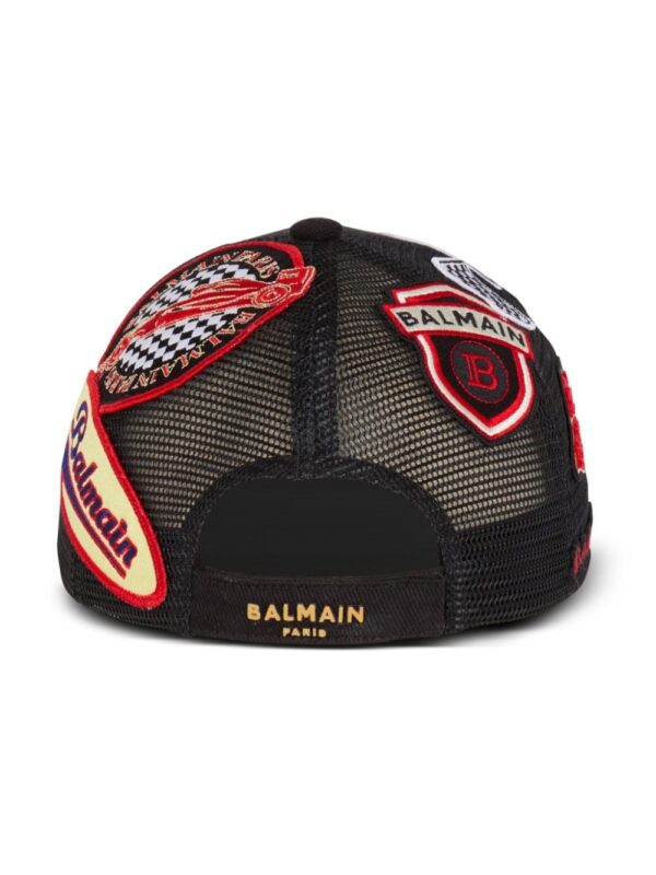 Balmain logo-appliqué racing cotton cap - Image 3