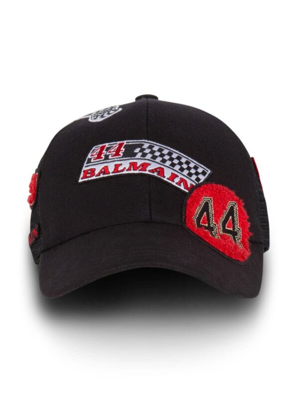 Balmain logo-appliqué racing cotton cap - Image 2