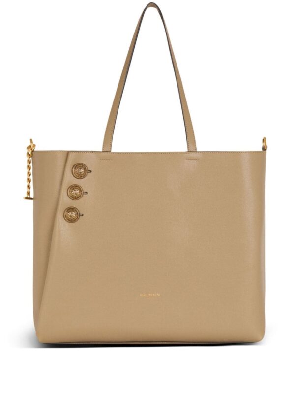 Balmain Emblème leather tote bag
