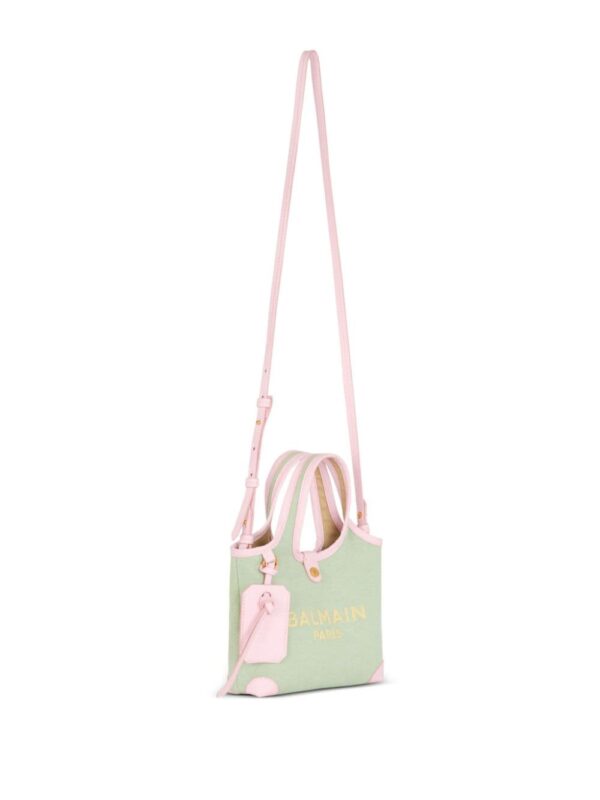 Balmain B-Army embroidered-logo canvas mini bag - Image 3