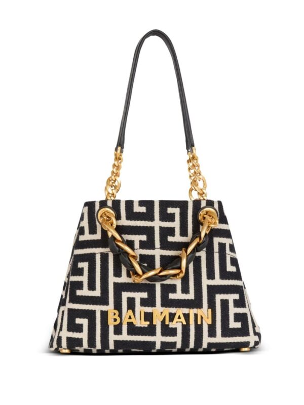Balmain small 1945 Soft jacquard tote bag - Image 5