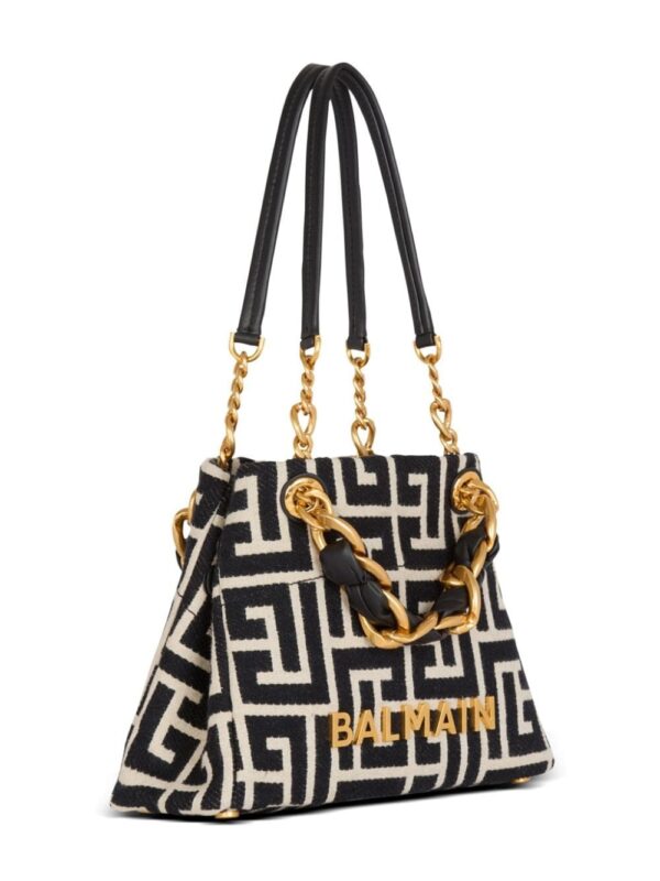 Balmain small 1945 Soft jacquard tote bag - Image 4