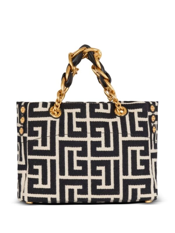 Balmain small 1945 Soft jacquard tote bag - Image 3