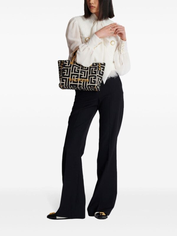 Balmain small 1945 Soft jacquard tote bag - Image 2