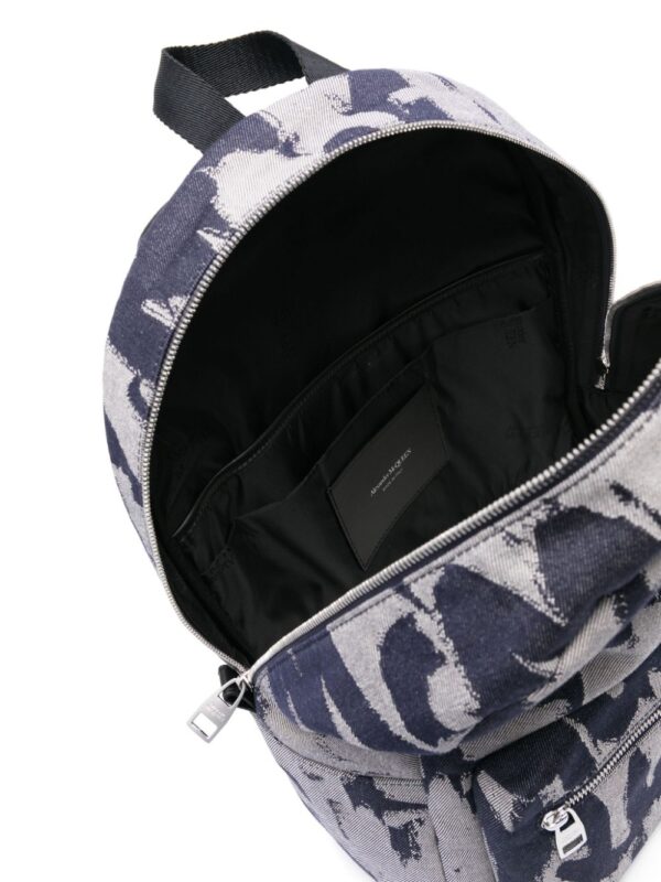 Alexander McQueen logo-print denim backpack - Image 5