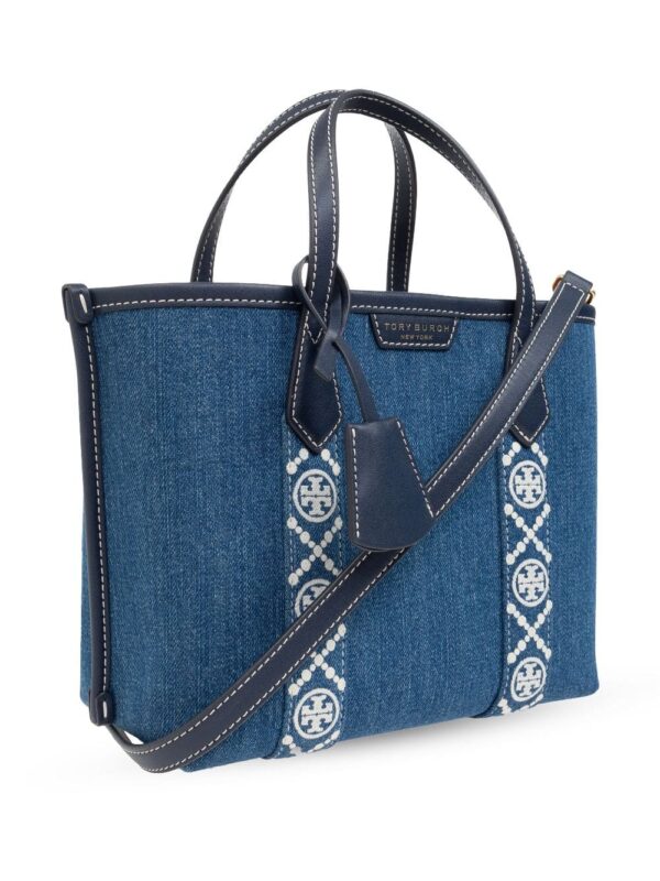 Tory Burch logo-tape denim tote bag - Image 4
