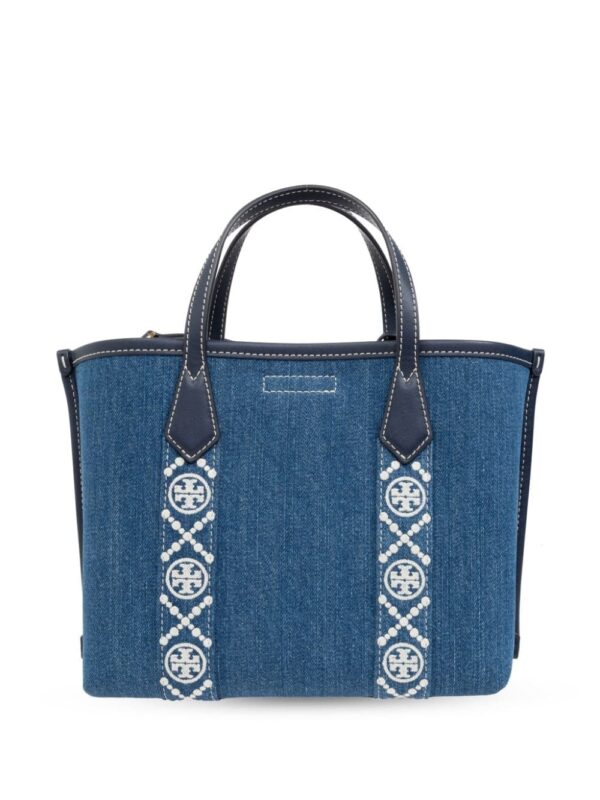 Tory Burch logo-tape denim tote bag - Image 3