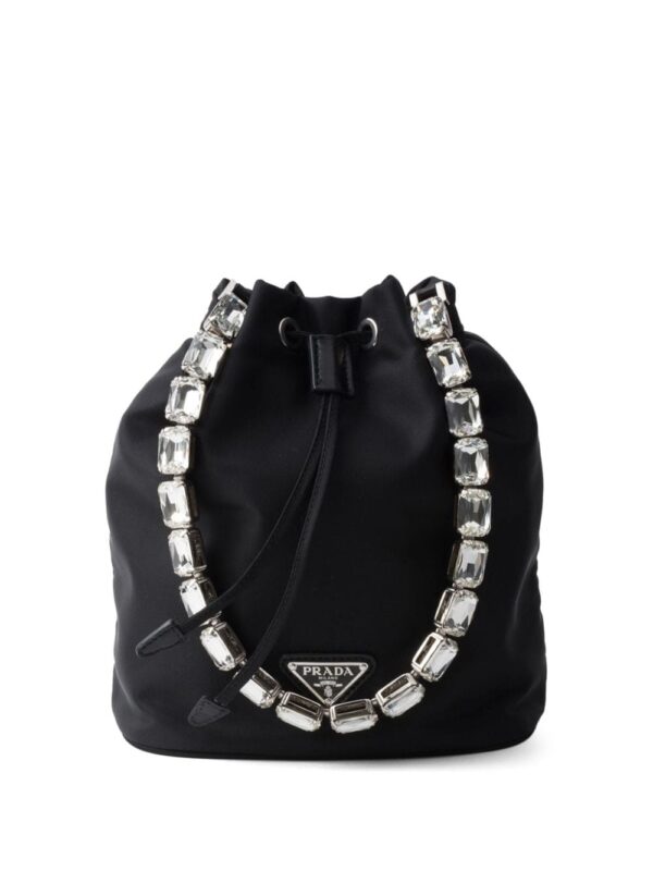 Prada logo-appliqué Re-Nylon bucket bag