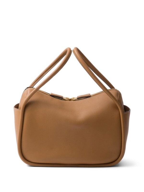Prada logo-plaque leather tote bag - Image 4