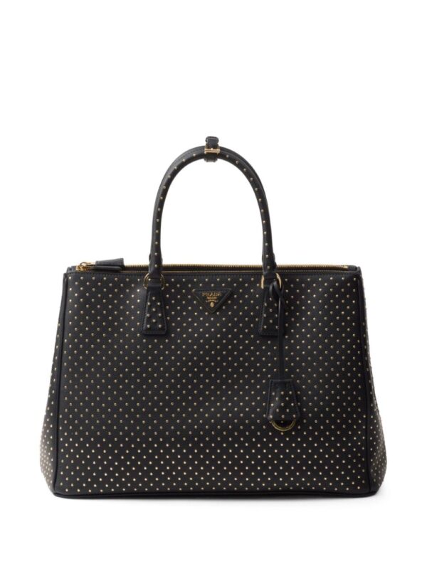 Prada studded Galleria Saffiano leather handbag