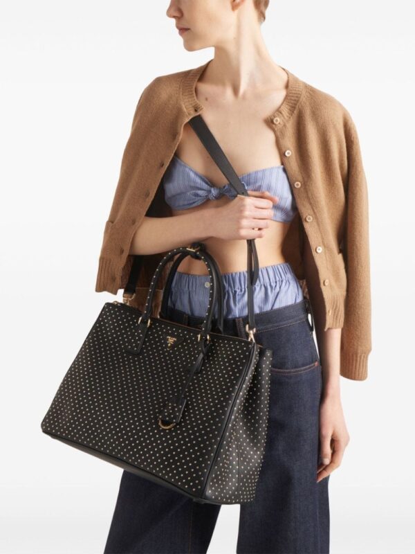 Prada studded Galleria Saffiano leather handbag - Image 3