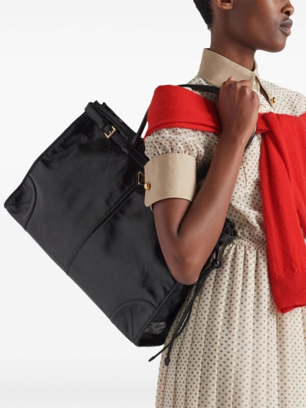 Prada large triangle-logo leather handbag - Image 3