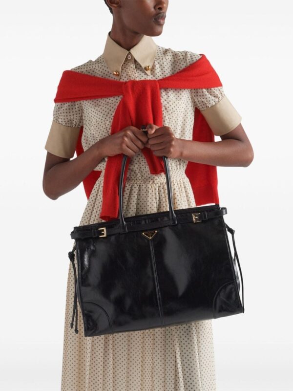 Prada large triangle-logo leather handbag - Image 2