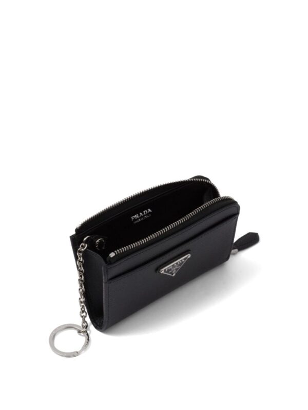 Prada triangle-logo leather keychain - Image 3