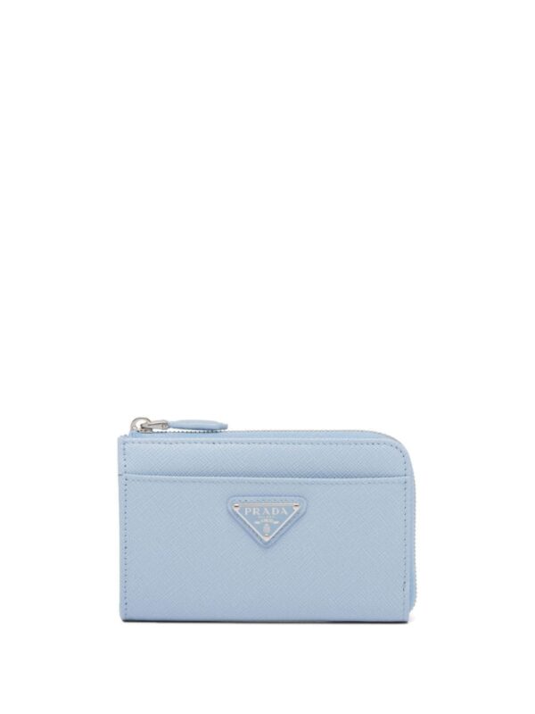 Prada triangle-logo leather keychain