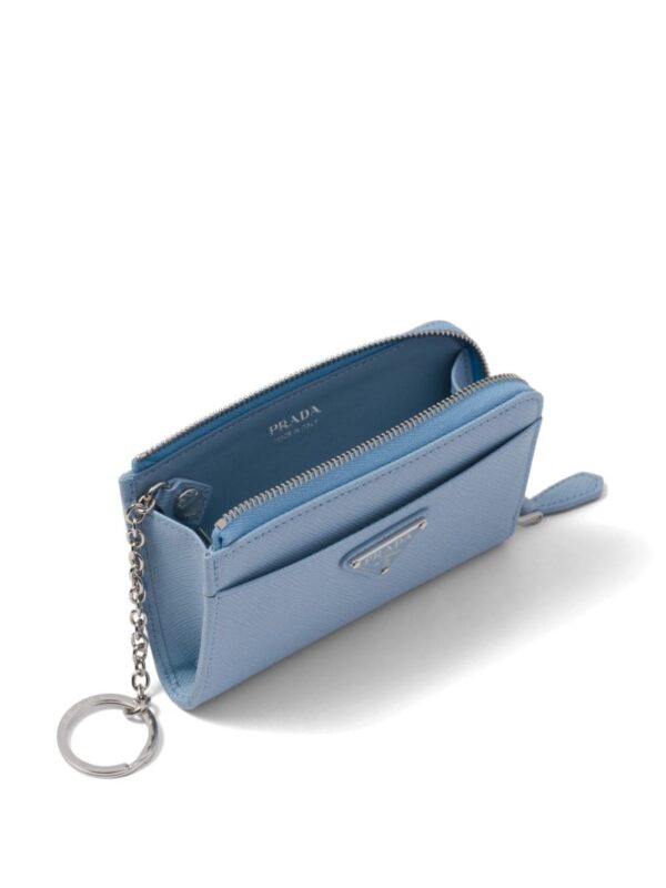 Prada triangle-logo leather keychain - Image 3