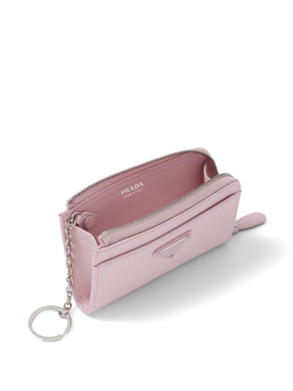 Prada logo-plaque leather keychain - Image 3