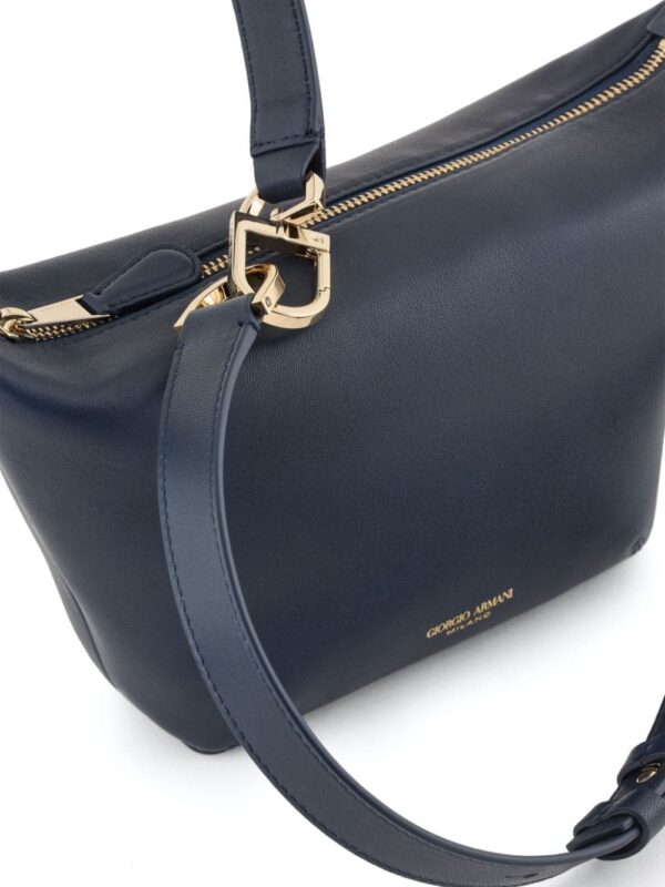 Giorgio Armani logo-stamp leather shoulder bag - Image 4