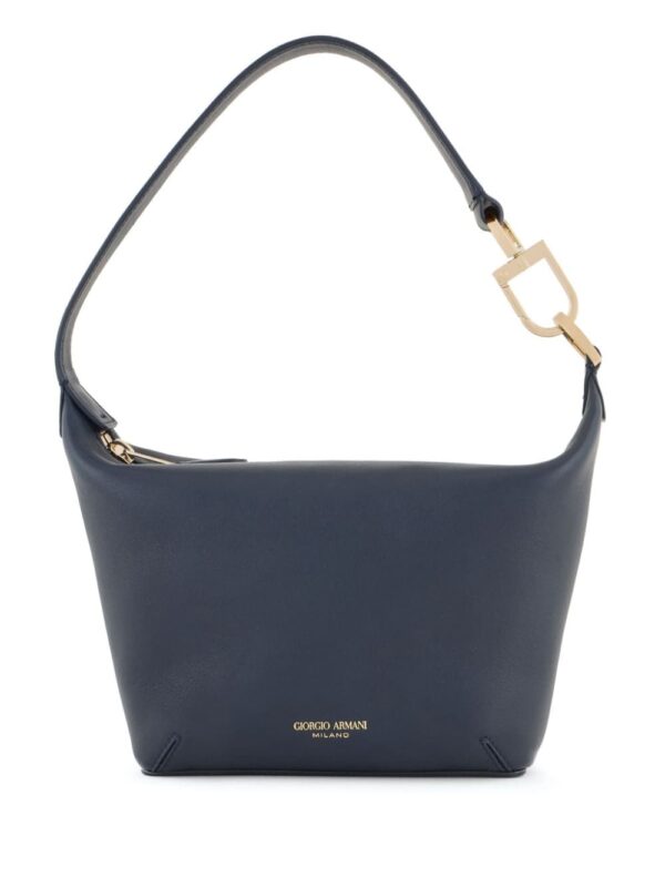 Giorgio Armani logo-stamp leather shoulder bag