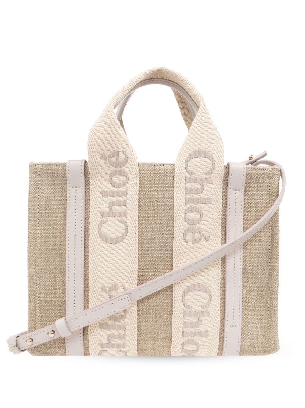 Chloé small Woody logo-strap tote bag