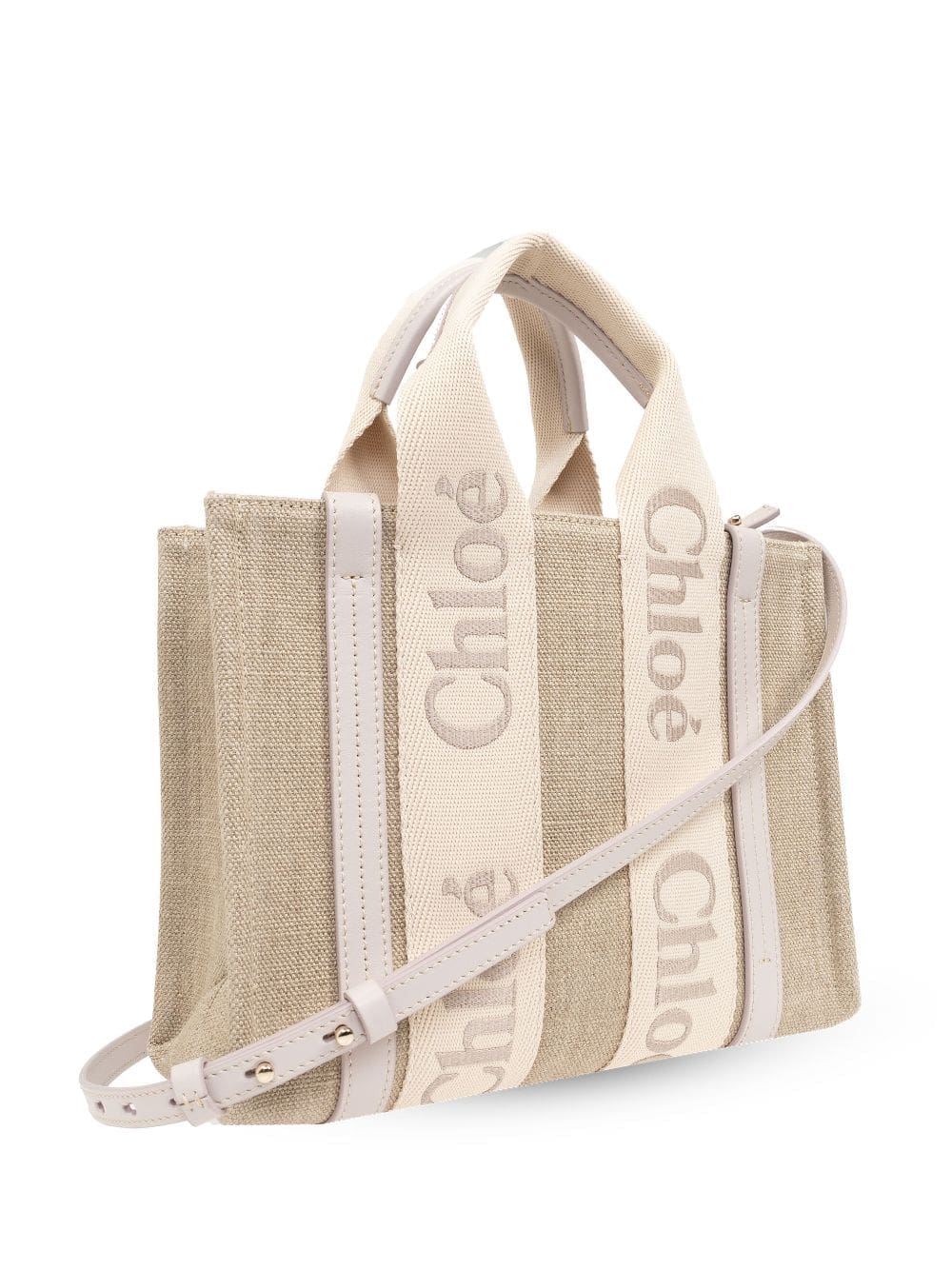 Chloé small Woody logo-strap tote bag - Image 4