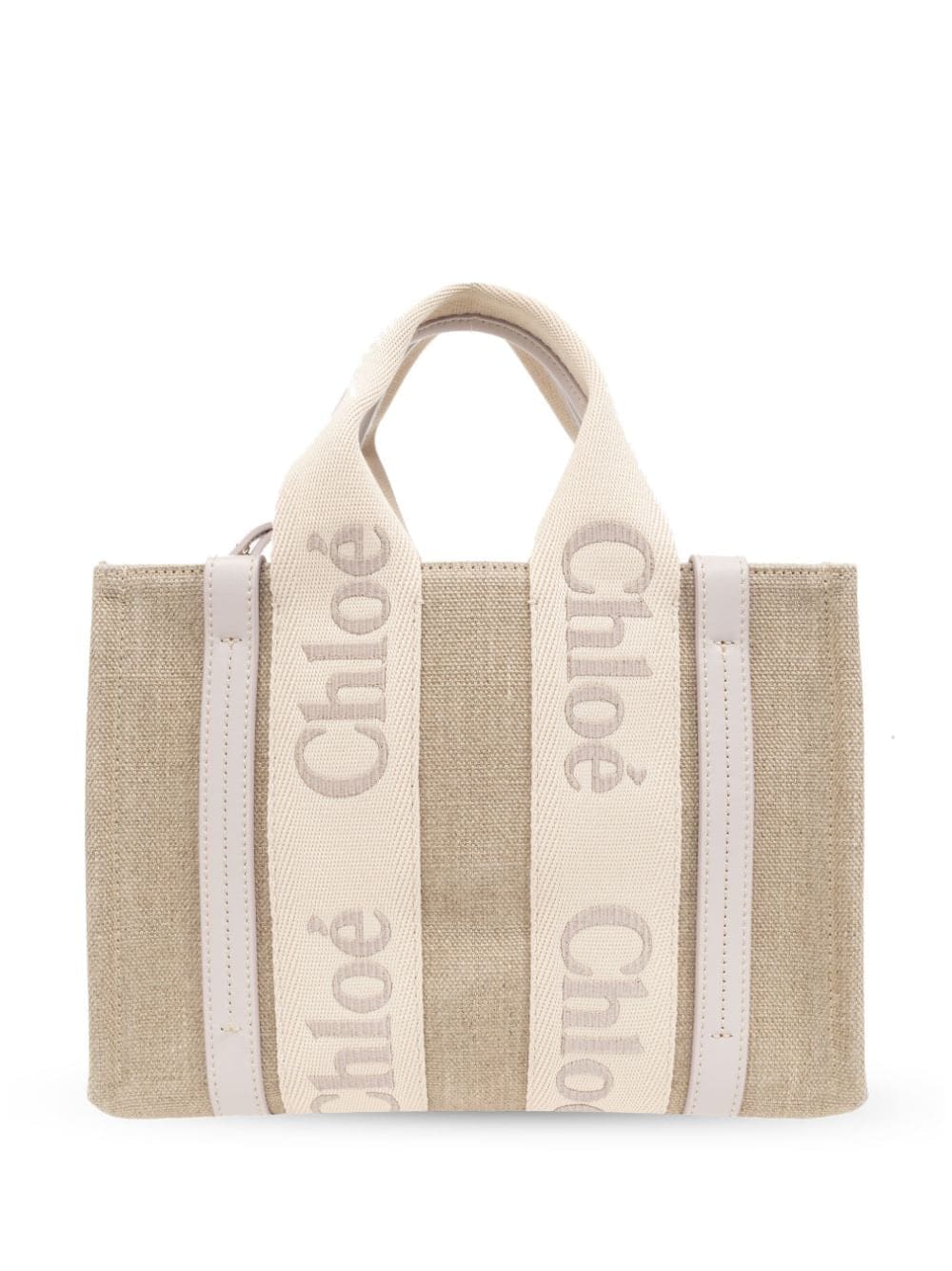 Chloé small Woody logo-strap tote bag - Image 3