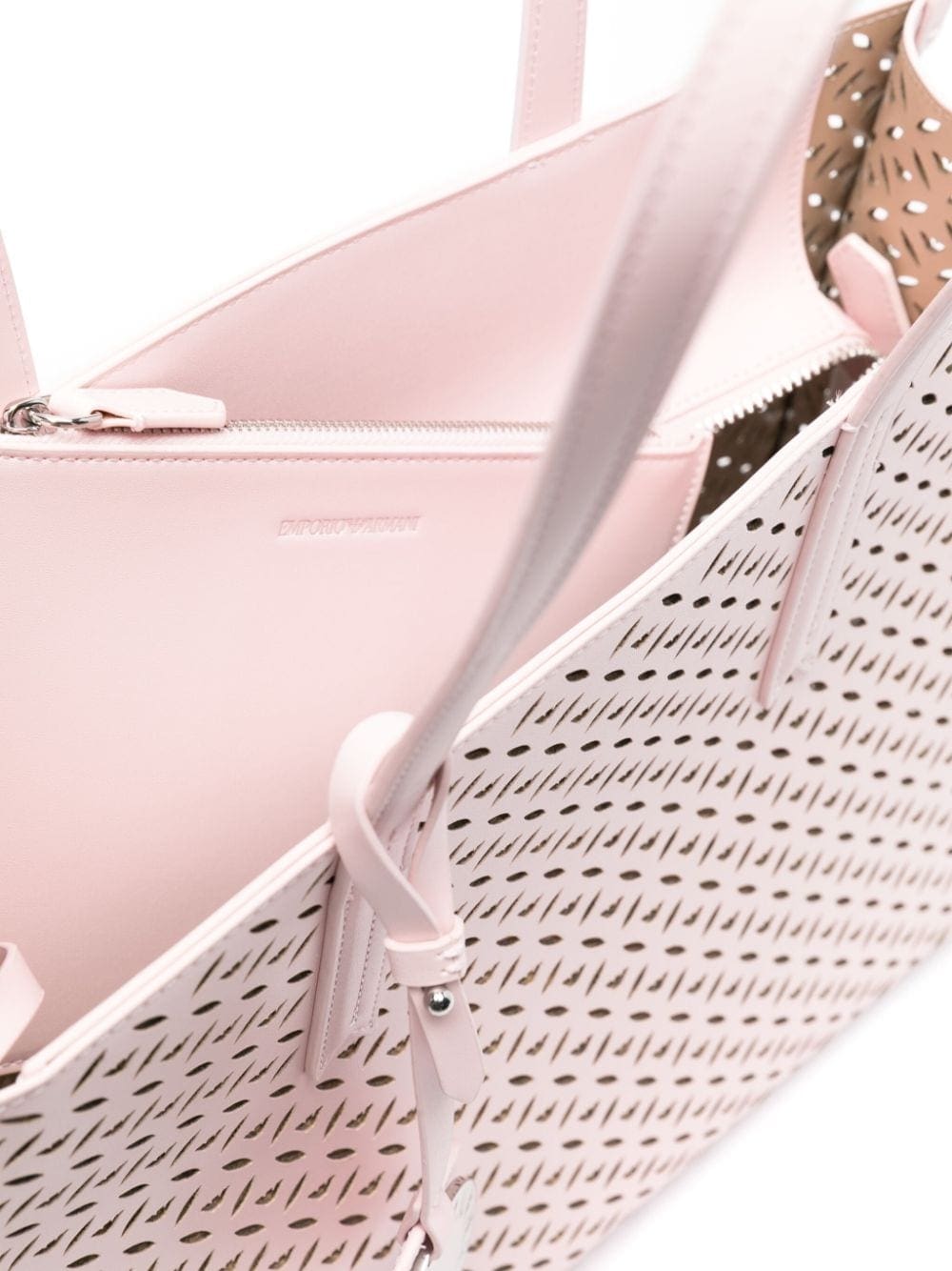 Emporio Armani logo-laser cut tote bag - Image 5