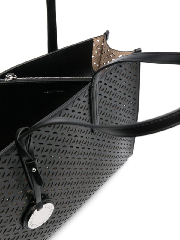 Emporio Armani logo-laser cut tote bag - Image 5